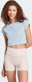adidas Lounge Ribbed Crop T-Shirt kurzarm wonder blue (Damen)