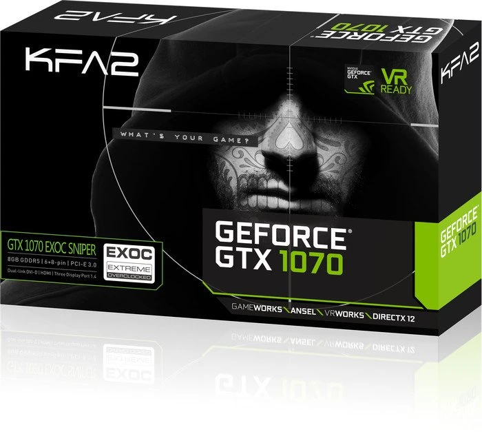 KFA2 GeForce GTX 1070 EXOC-SNPR, 8GB GDDR5, DVI, HDMI, 3x DP