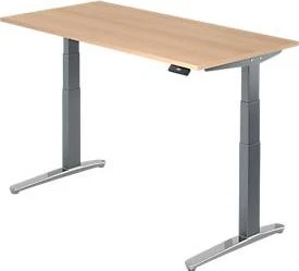 Hammerbacher Ergonomic Aktiv XBHM16 elektrisch höhenverstellbarer Sitz-Steh-Schreibtisch 160x80cm Eiche/graphit