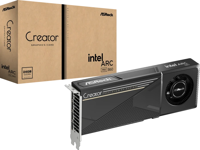 ASRock Arc Pro B60 Creator, B60 CT 24G, 24GB GDDR6, 4x DP