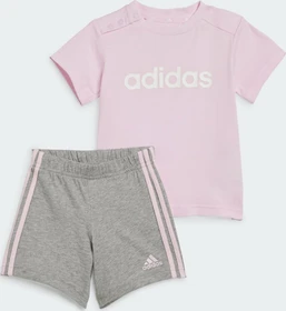 adidas Essentials Lineage Organic Cotton T-Shirt und Shorts Set clear pink/white (Junior)