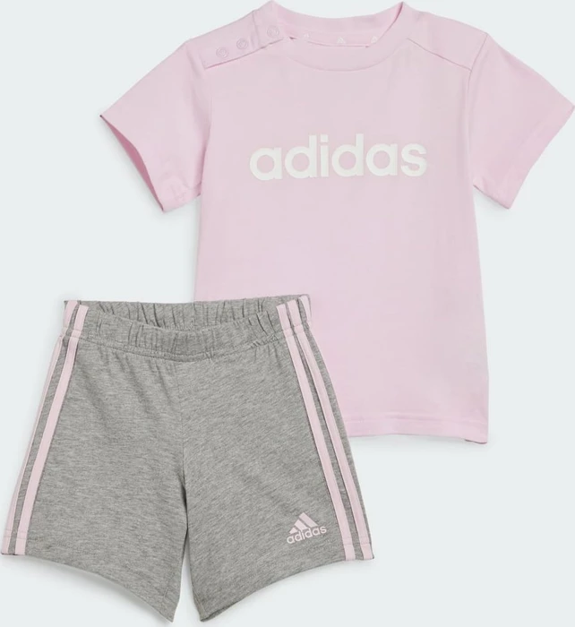 adidas Essentials Lineage Organic Cotton T-Shirt und Shorts Set clear pink/white (Junior)
