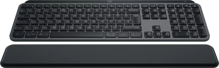 Logitech MX Keys S Plus MX Palm Rest, Graphite, schwarz, LEDs weiß, Logi Bolt, USB/Bluetooth, US