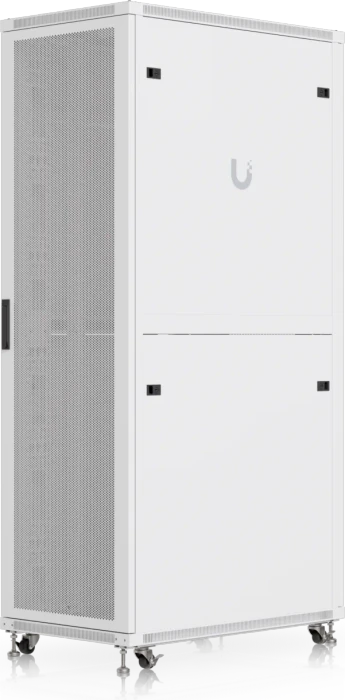 Ubiquiti 42U Rack Cabinet, 19" Rackschrank 42HE, mit Rollen, Gitternetztür, weiß, 1000mm tief