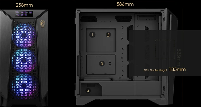 MSI MEG Prospect 700R, Glasfenster