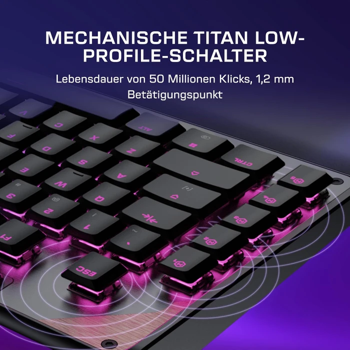 Turtle Beach Command Series KB5, schwarz, LEDs RGB, Low-Profile TITAN Linear, USB, DE