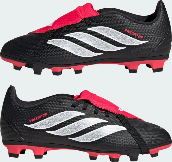 adidas Predator Club Fold-Over Tongue FG/MG core black/cloud white/lucid red (Junior) (KI8895) – Bild 8