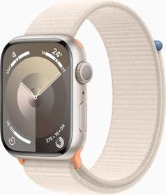 Apple Watch Series 9 (GPS) 45mm Aluminium Polarstern mit Sport Loop Polarstern