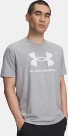 Under Armour Logo Funktionsshirt kurzarm steel light heather/white (Herren)