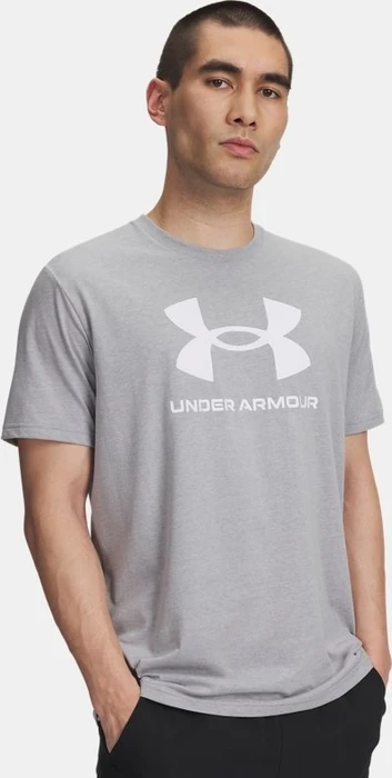 Under Armour Logo Funktionsshirt kurzarm steel light heather/white (Herren)