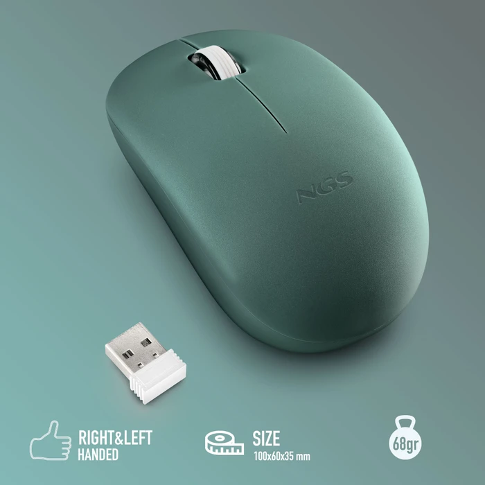 NGS Fog Pro Silent Wireless Mouse grün, USB