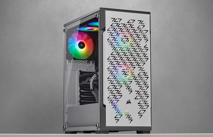 Corsair iCue 220T RGB Airflow, weiß, Glasfenster