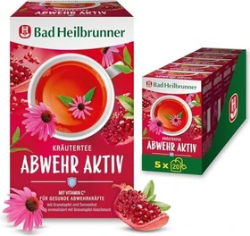 Bad Heilbrunner Abwehr Aktiv Kräutertee Beutel, 20 Stück