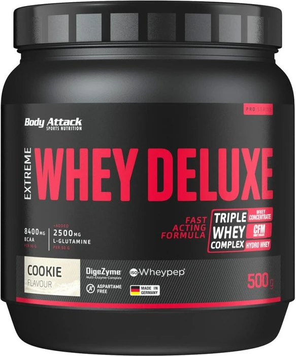Body Attack Extreme Whey Deluxe Protein Cookies n Cream 500g