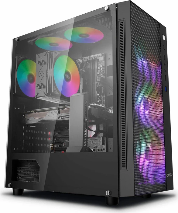 DeepCool Matrexx 55 Mesh ADD-RGB 4F, schwarz, Glasfenster