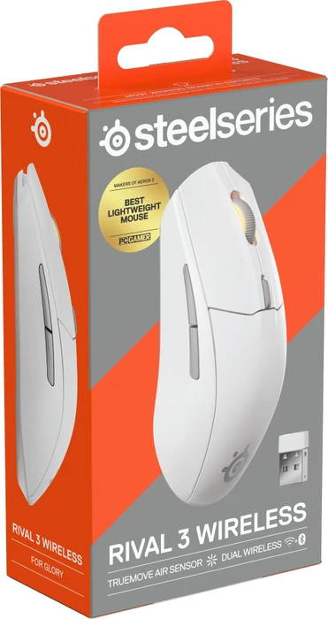 SteelSeries Rival 3 Wireless Gen 2, weiß, USB/Bluetooth