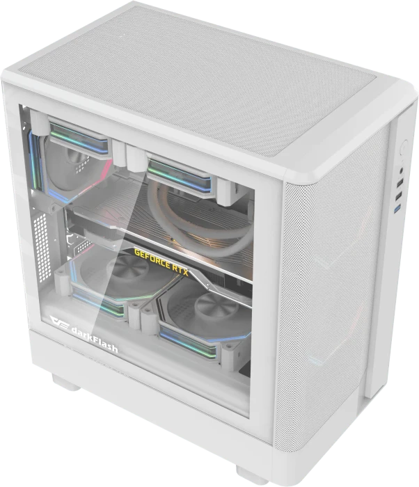 DarkFlash DB330M Mesh White, Glasfenster