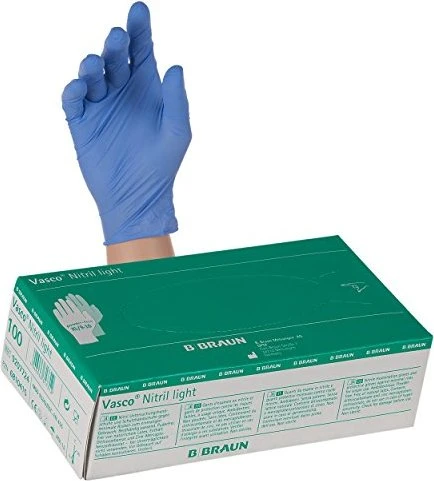 B.Braun Vasco Nitril light Einweghandschuhe XL blau, 90 Stück