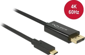 DeLOCK USB-C [Stecker] auf DisplayPort [Stecker] Adapterkabel, 2m (85256)