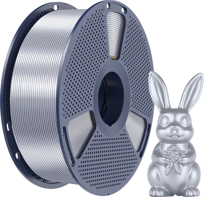Sunlu Silk PLA+, silber, Spule, 1.75mm, 1.00kg