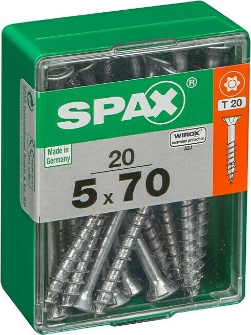 Spax WIROX A9J 4CUT T-STAR plus T20 Universalschraube, 5x70mm, 20 Stück