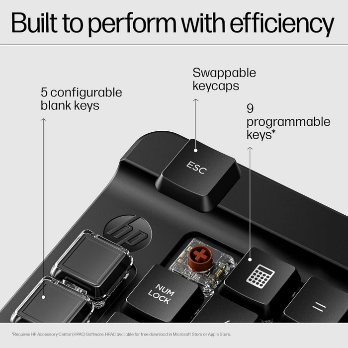 HP 430/435 Programmable Wireless Keypad, schwarz, Bluetooth