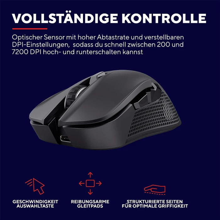 Trust Gaming GXT 923 YBAR Wireless Gaming Mouse schwarz, USB