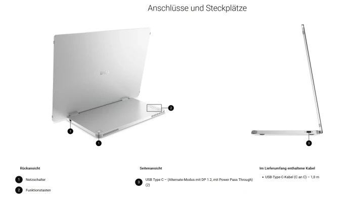 Dell Pro 14 Plus Portable Monitor P1425, 14"