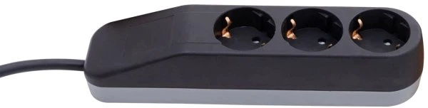 REV Ritter ICE Steckdosenleiste mit Winkel-Flachstecker, 3-fach, 1.4m, schwarz