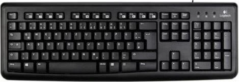 Logitech K110 Keyboard schwarz, USB, DE