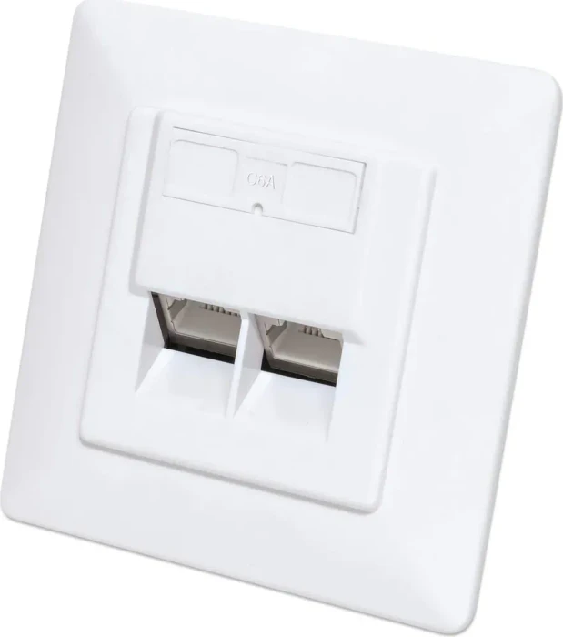 Intellinet 2-Port Cat6a 10G RJ45-Netzwerkdose, geschirmt