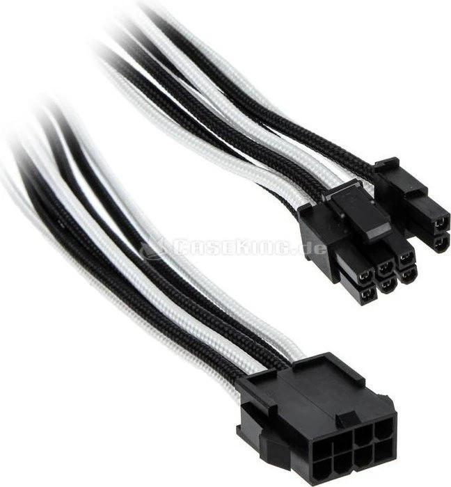 Phanteks 8-Pin PCIe Verlängerung 50cm, sleeved schwarz/weiß