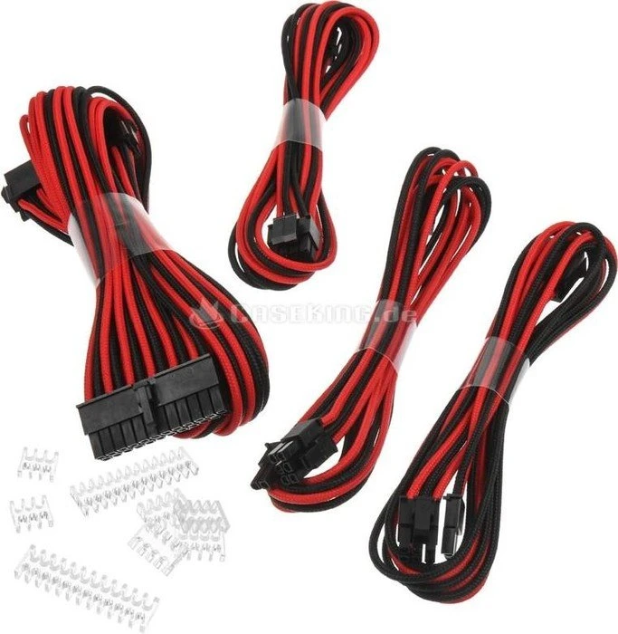 Phanteks Verlängerungskabel Kit für Netzteile, schwarz/rot, 500mm