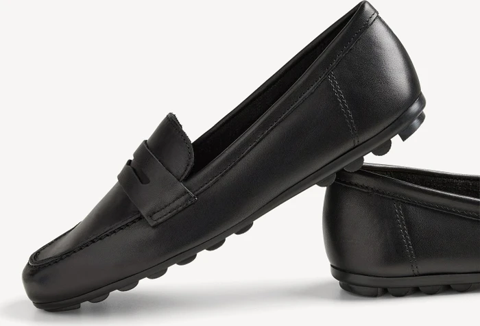Tamaris Ledermoccassin schwarz (Damen)