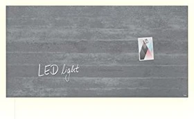 Sigel Artverum LED Glas-Magnetboard, Sichtbeton, 91x46cm