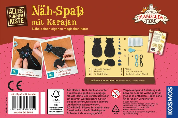 Kosmos Die Schule der magischen Tiere - Nähspaß: Karajan