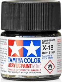 Tamiya Acrylic Paint X-18 satin black, 10ml