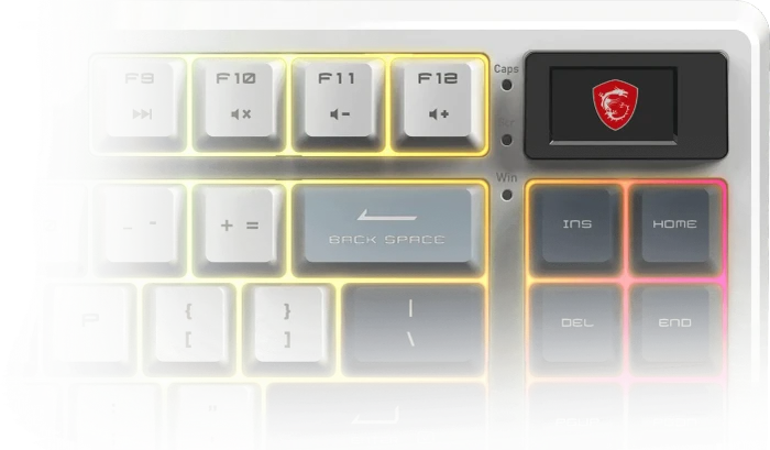 MSI FORGE GK600 TKL Wireless Sky, LEDs RGB, hot-swap, KKT Purple Star, USB/Bluetooth, FR