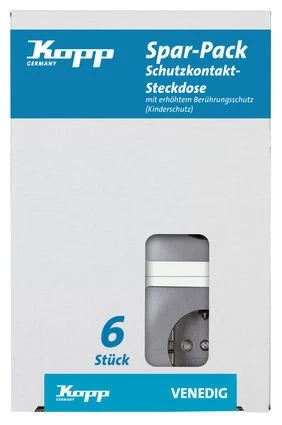 Kopp Venedig Profi-Pack: 6 Steckdose, platin