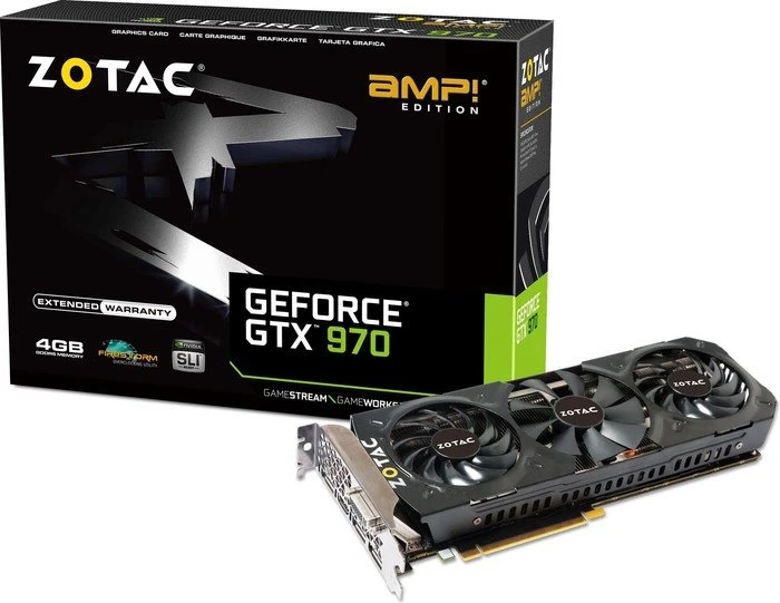 Zotac GeForce GTX 970 AMP!, 4GB GDDR5, DVI, HDMI, 3x DP
