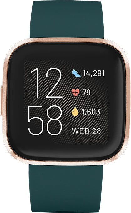 Fitbit Versa 2 Aktivitäts-Tracker emerald/copper rose