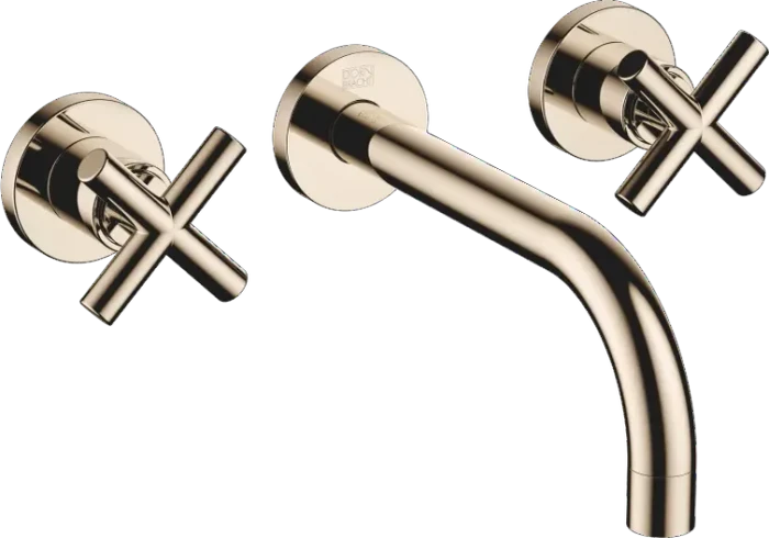 Dornbracht Tara Wandbatterie 190 ohne Ablaufgarnitur champagne