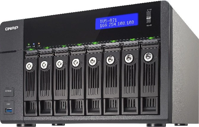 QNAP TVS-871-i5-8G, 8GB RAM, 4x RJ-45 1000Base-T, 3x USB-A 3.0