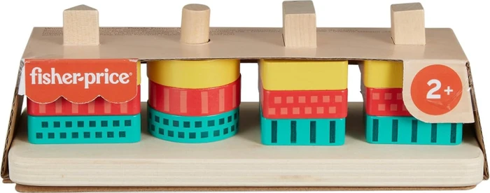 Mattel Fisher-Price Buntes Holz-Stapelspielset