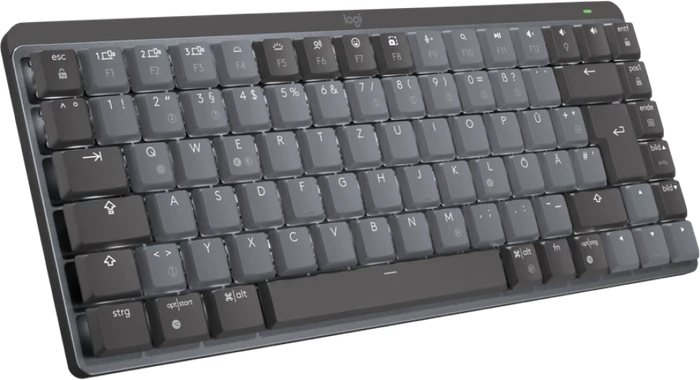 Logitech MX Mechanical Mini, Graphite, LEDs weiß, Logi Bolt, Kailh Choc V2 LOW PROFILE BROWN, USB/Bluetooth, DE