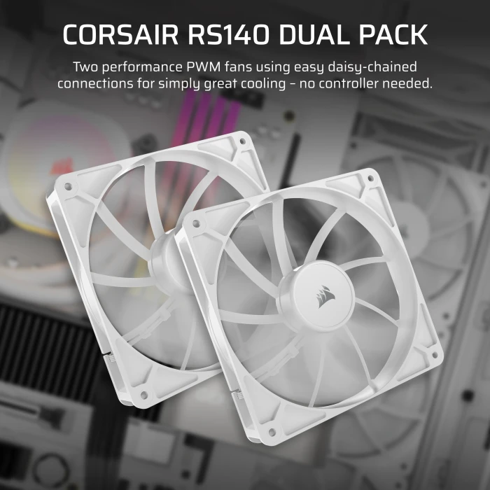 Corsair RS Series RS140, weiß, 140mm, 2er-Pack