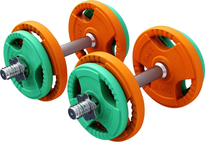 Gorilla Sports Gummi Gripper Kurzhanteln Sternverschluss Hantelstangen Set 20kg