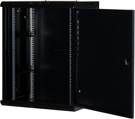 Rockstable 19" Wandschrank 15HE, Stahltür, IP2X, schwarz, 440mm tief
