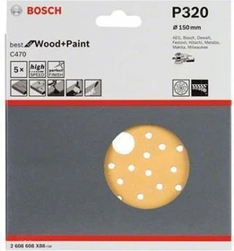 Bosch Professional C470 Best for Wood and Paint Schleifblatt K320, 150mm, 5 Stück