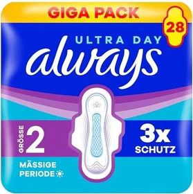 Always Ultra Day Long mit Flügeln Größe 2, 28 Stück